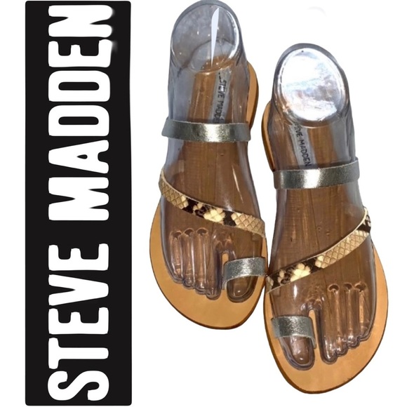 New Steve Madden Claustrophobic Toe Slide Sandal Snake Print Made in Italy SZ 7 - Picture 11 of 11